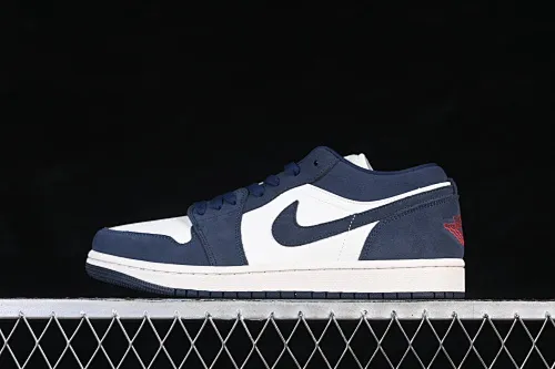 All categories Air Jordan Jordan series basketball shoes Air Jordan 1 Low Air Jordan 1 Low AJ1 Joe 1 white dark blue low-top cultural and casual sneakers IO7448-400